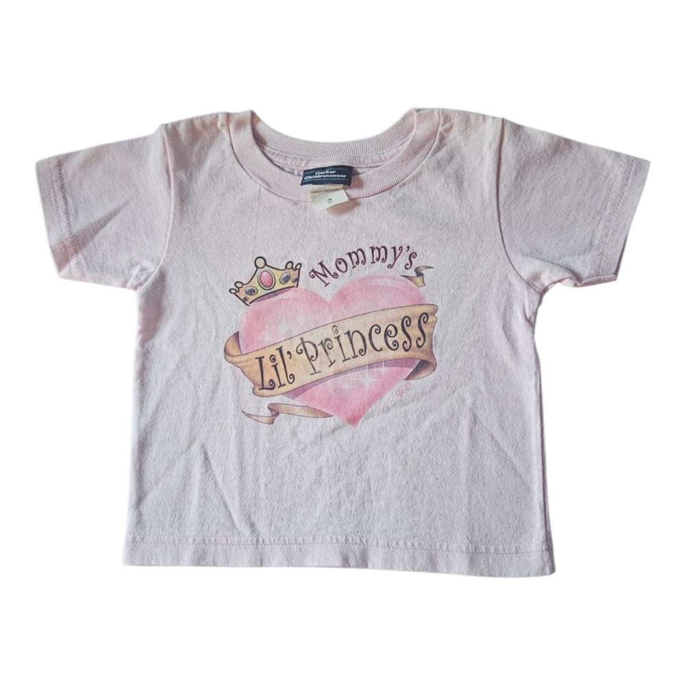 NWOT Gerber Mommy's Lil Princess Tee Shirt Top Girls Size 2T Heart Crown